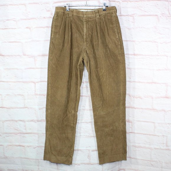L.L. Bean Other - Vintage LL Bean Brown Pleated Corduroy Trousers Pants Size 34